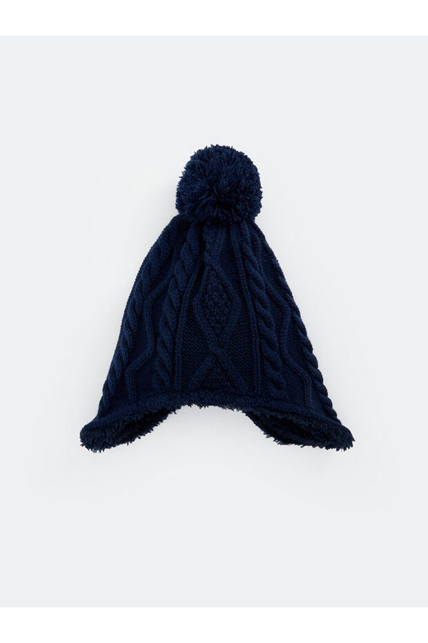 Lw - Beret z dzianiny dla chłopca z pomponem - 1