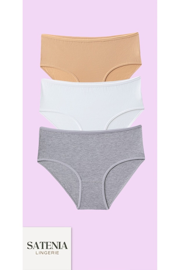 Women's Casual Cotton Bato High Waist Panties 3 Pack (Xl-2Xl-3Xl Sizes)