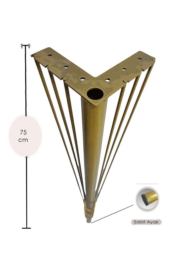 Gold 75cm-4'lü Demir Masa Ayak, Demir Ayak , Dresuar Ayağı, Masa Ayağı, Demir Ayaklar, Masa Ayakları - 2