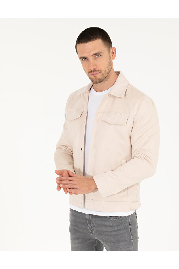Beige Faux Leather Jacket 50275817-591