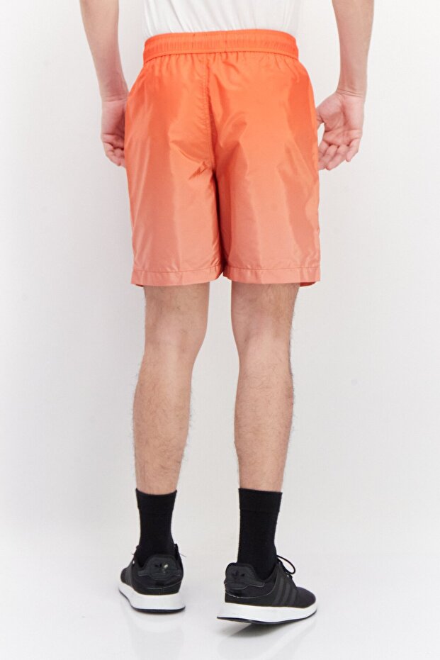 Erkek Marka Logo Bağcıklı Basic Şort, Kırmızı - 3