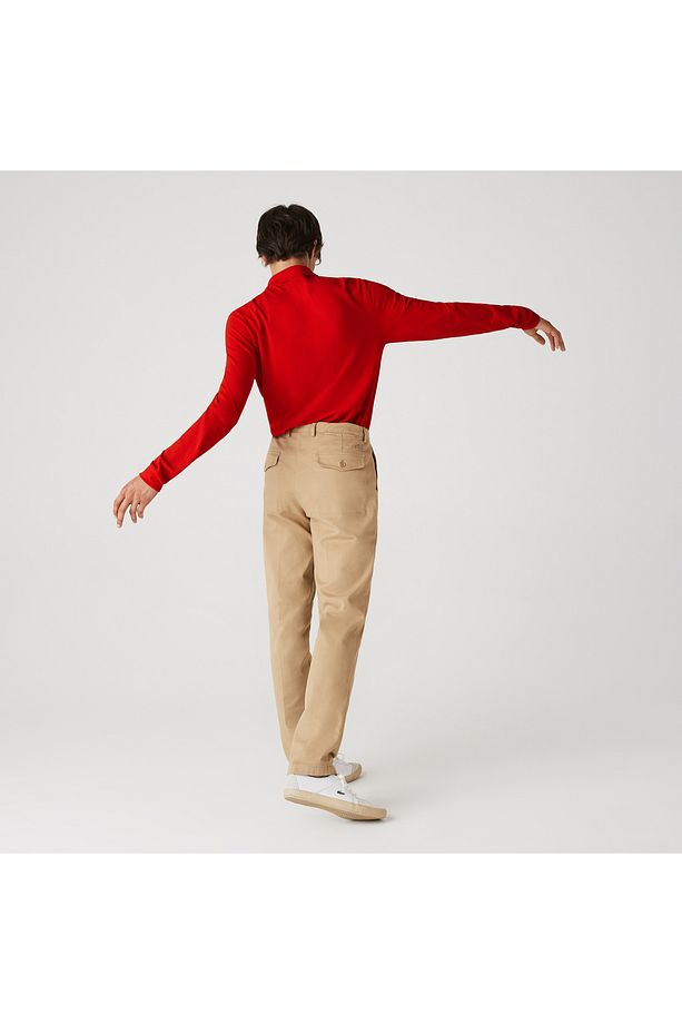 Erkek Classic Fit Uzun Kollu Kırmızı L1212 Polo - 3
