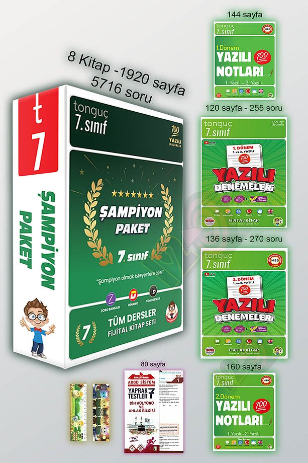 7. Sınıf Tüm Dersler Şampiyon Paketi 2025  1. 2. Dönem Yazılı Denemeleri Ve Notları - 1