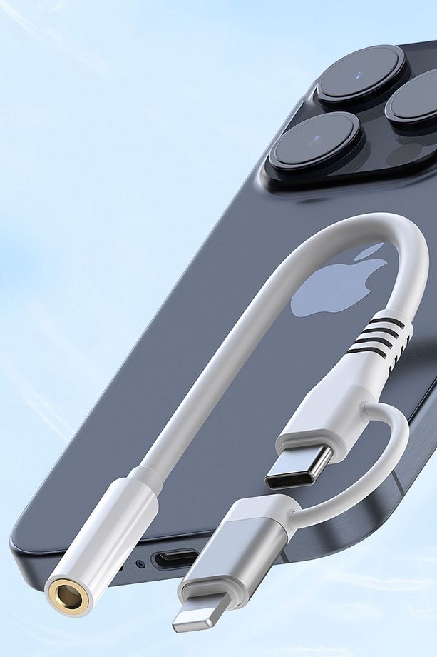 3.5mm Kulaklık Çevirici Type-c + Lightning to Aux & Lightning to Type-c Şarj Çevirici - 5