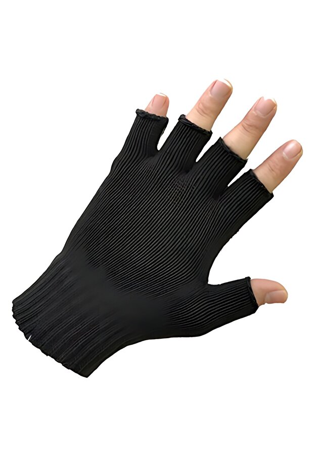 Parmağı Kesik Siyah Eldiven - 2