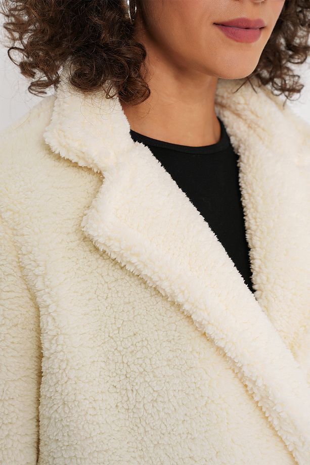 9148 Oversize Peluş Kaban - Ekru - 5