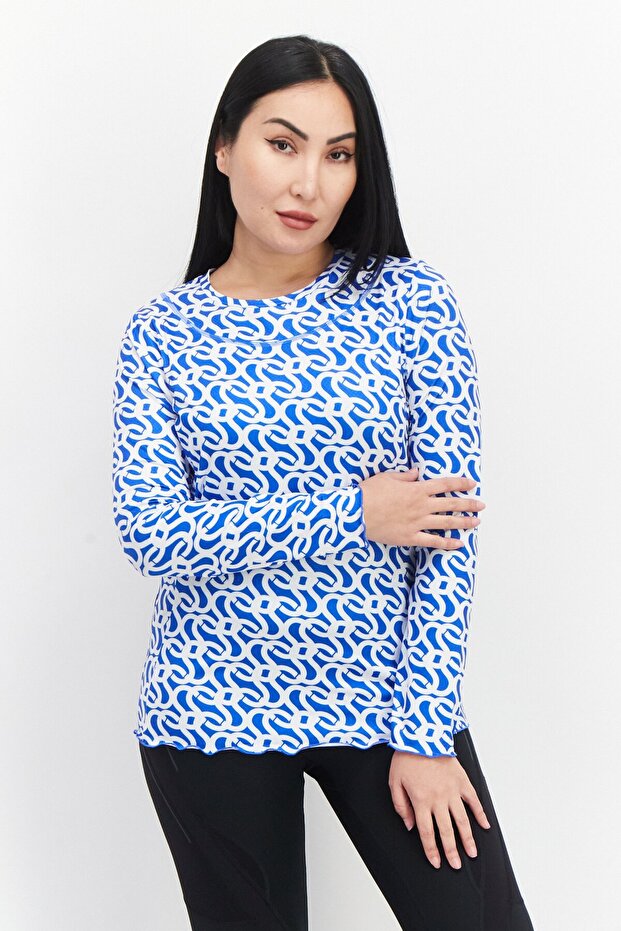 Women Sportswear Fit Long Sleeve Training Top, Blue