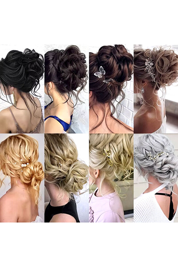 Messy Bun with Buckle Tail - Brown - 2