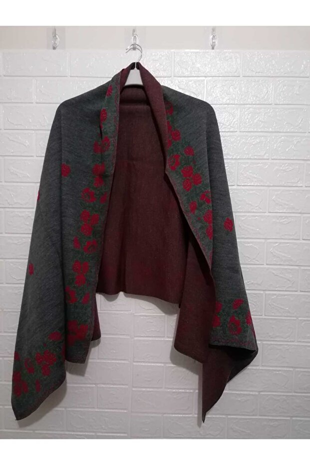 1. kalite, örme soft triko panço / şal - 3