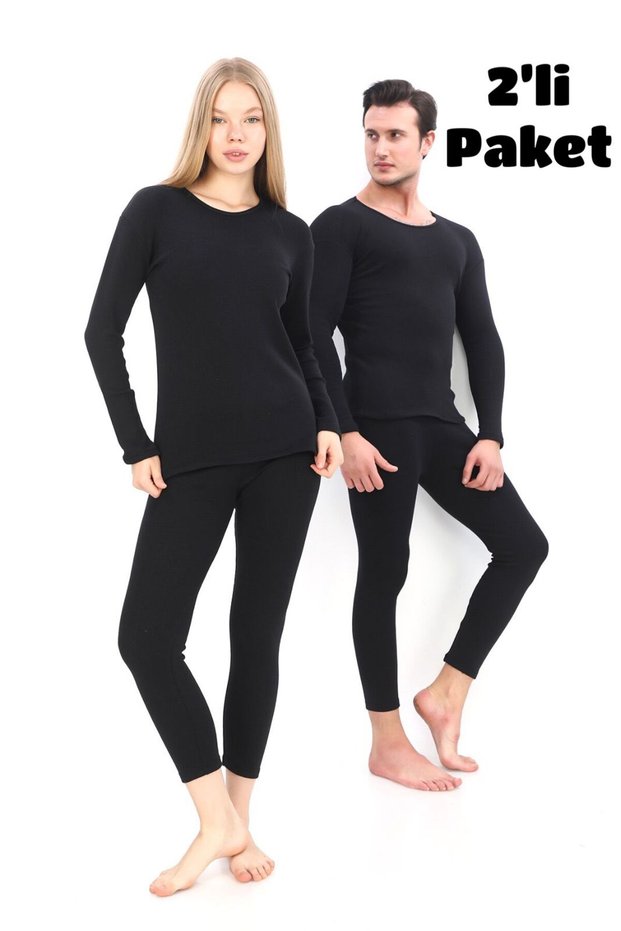 2-Piece Unisex Winter Thermal Underwear, Warm Cotton Non-Flammable Thermal Set, Thermal Undershirt Underwear