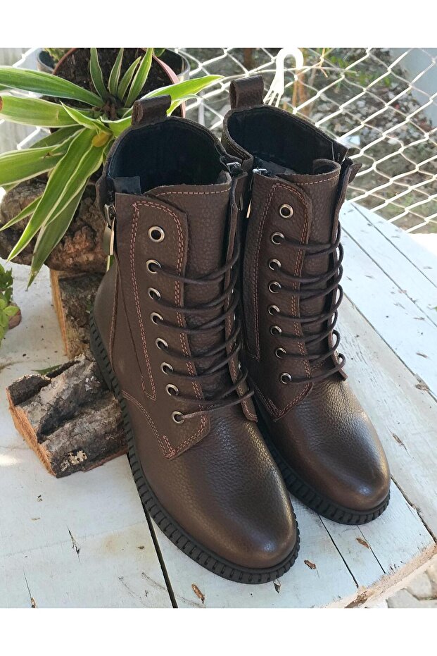 230608 Kadın Hakiki Deri Postal Bot - 2