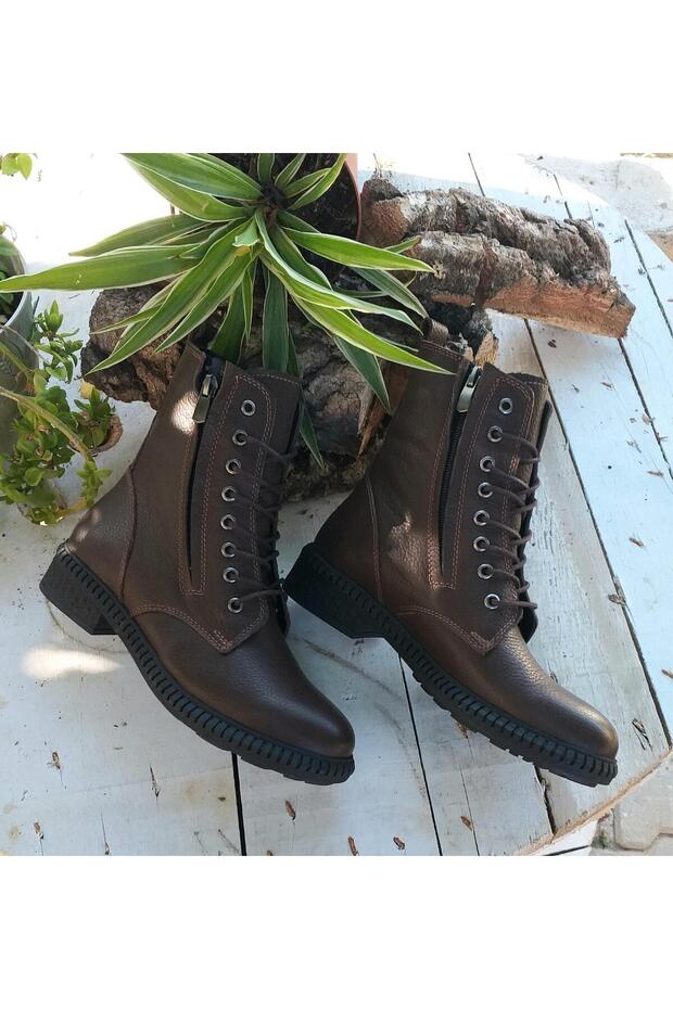 230608 Kadın Hakiki Deri Postal Bot - 3