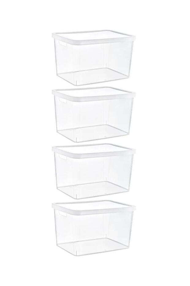Stafi Box with Transparent Lid - Set of 4, 18 Lt, Multi-Purpose - 1