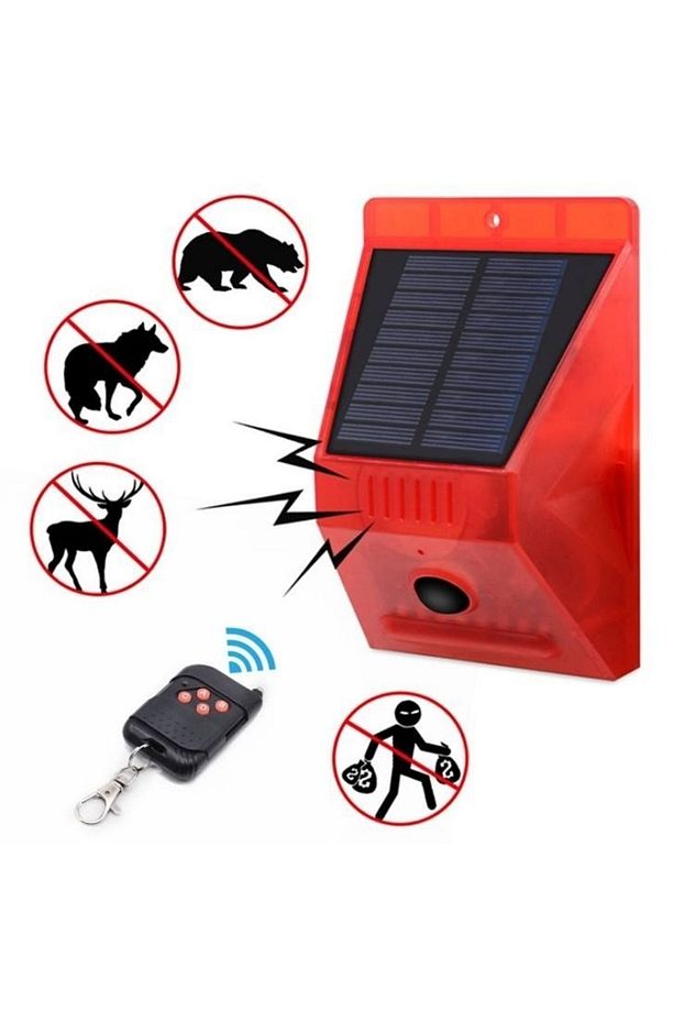 Solar Güneş Enerjili Alarm Solar Çevre ve Sınır Alarm Sistemi Hareket Sensörlü Tel Örgü Alarmı 120Db - 5