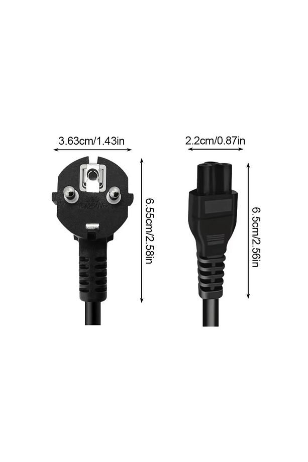 3 Metre Notebook Laptop Şarj Adaptörü C5 3lü Yonca 3 Pinli Dizüstü Bilgisayar Power Güç Kablosu - 8