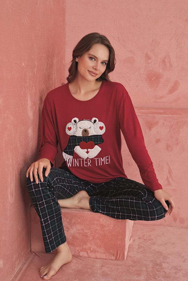 Women's Zero Collar Bamboo Fabric 4 Seasons Pajamas Set New Season