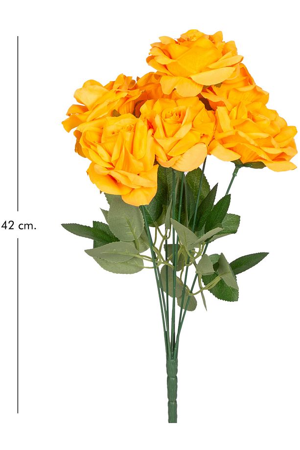 Yapay Gül Buketi 7 Çiçekli Turuncu 42 Cm. - 3