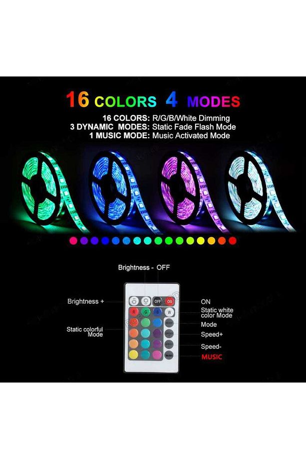 5metre Led şerit 5050 DC12V RGB renkli (60Led/M) IP65 ışık aydınlatma lambası hortum yapışkanlı - 1