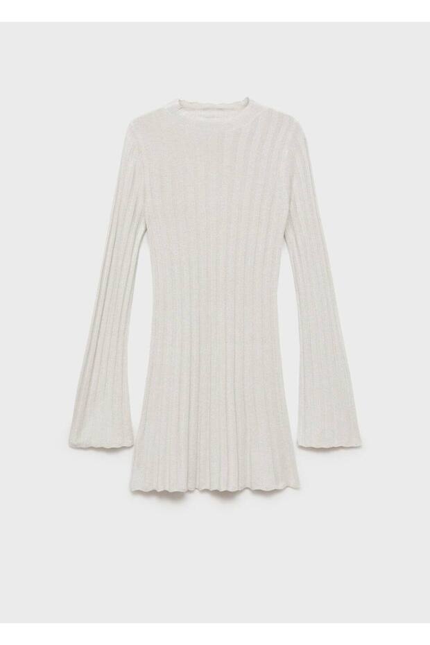 Perkins yakalı triko elbise - 3