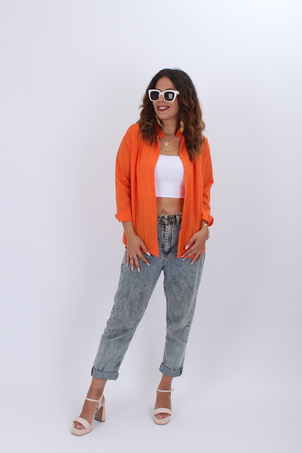 Kadın  Oversize Uzun Basic Gömlek - 6