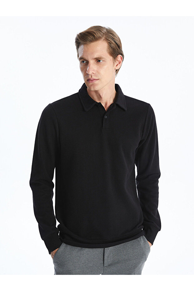 Lcwaikiki Classic Polo Neck Long Sleeve Men's Sweatshirt (W4)