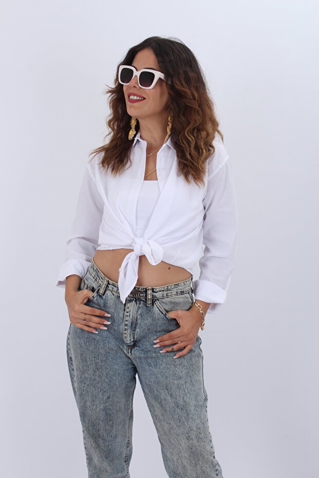 Kadın  Oversize Uzun Basic Gömlek - 6