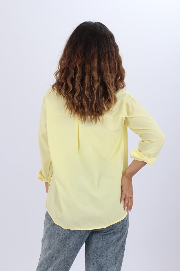 Kadın Oversize Uzun Basic Gömlek - 5