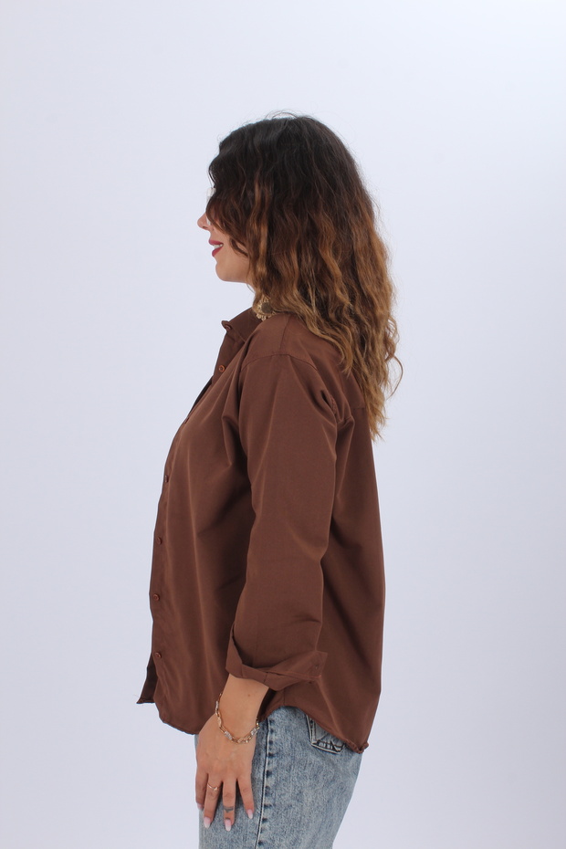 Kadın Oversize Uzun Basic Gömlek - 3