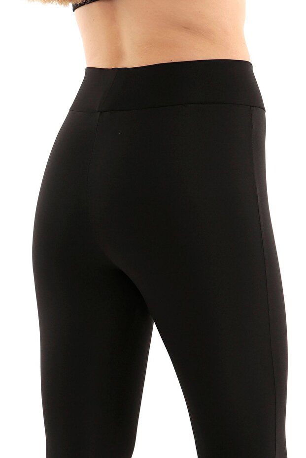 Black High Waist Side Stitching Recovery Sports Tights