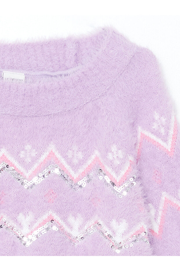 LW - Bisiklet Yaka Kız Çocuk Triko Kazak - 2