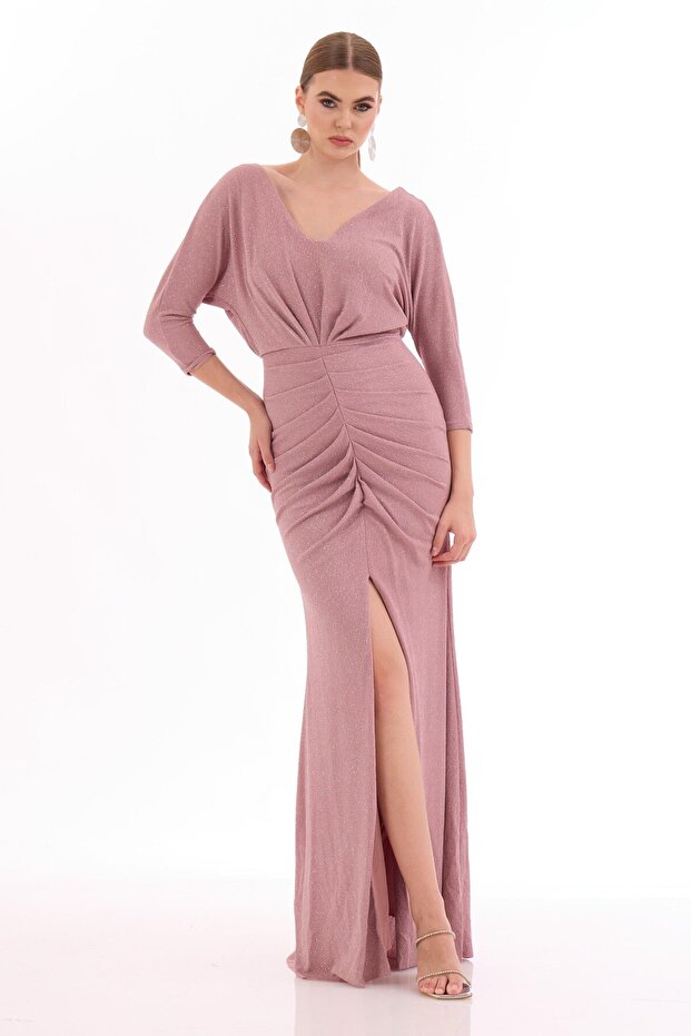 Rochie de seară lungă cu sclipici pulbere - 1