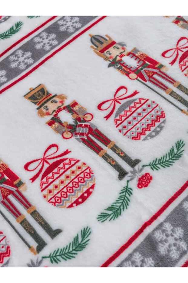 LCW HOME Açık Bej Yılbaşı Temalı Tek Kişilik Battaniye 150x220 Cm - 3