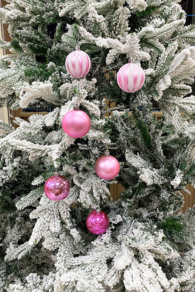 New year's tree ball luxury glitter embossed matte glossy 6 cm size 9 pieces acetate boxed