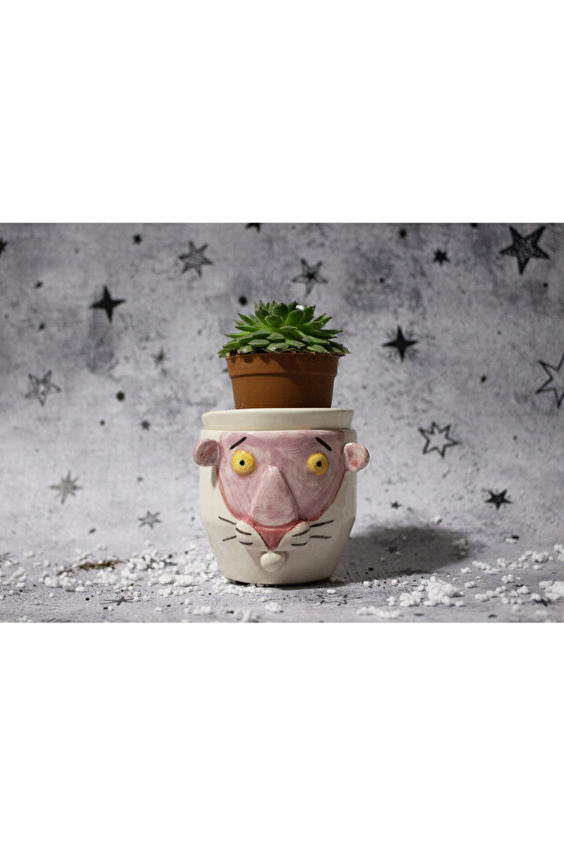 Pembe panter seramik kupa - 3