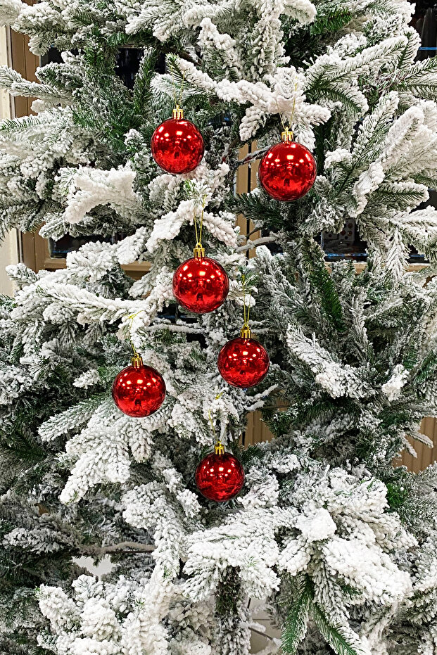 Christmas Tree Ball Shiny Medium Size 6 cm 6 Pieces