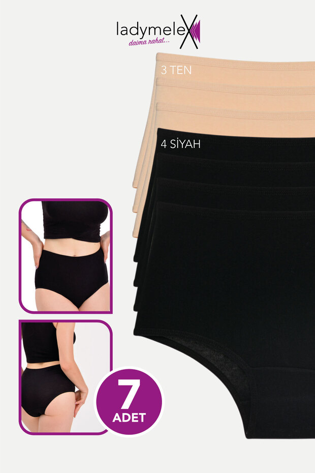 Women's Panties, High Waist Panties (S-M-L-Xl-2Xl-3Xl) Skin Black 100% Comfortable Panties