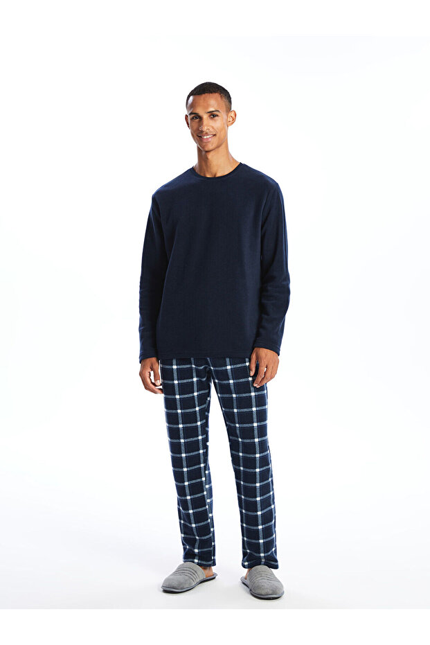 Lcw Standart Kalıp Ekose Erkek Polar Pijama Takımı - 2