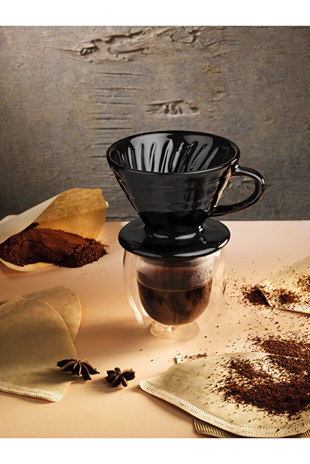 Seramik Siyah Dripper V60
