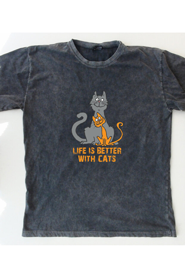 Life Is Better with Cats Tshirt / Big Size (Relax Fit) 13Xll (Unisex)