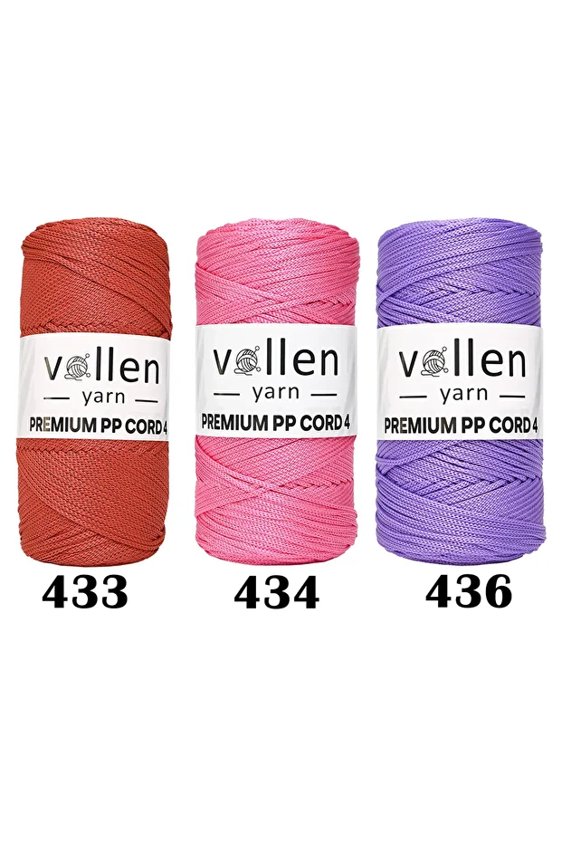 1000 gr Polyester Makrome Ipi,2mm 5'li Set, Makrame Ipi, Supla Ipi, Çanta Ipi,1150 Metre - 9
