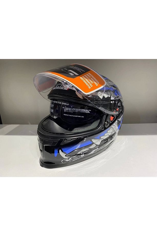 Kask B-503 (817) Güşeş Vizörlü Croco Mavi - 2