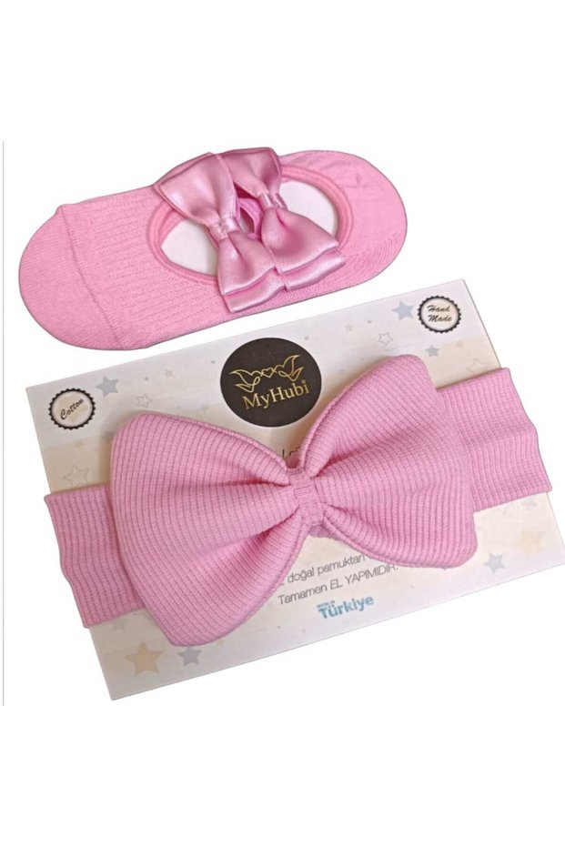 2-Piece Combination Handmade Baby Girl GRAND Bandana & Ballerina Socks with Special Accessories