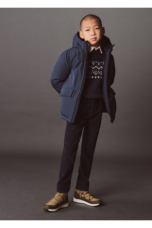 Kapüşonlu kapitone anorak - 7