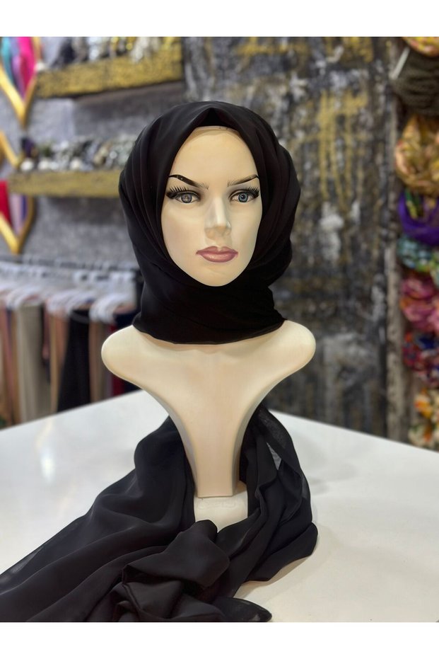 Women's Black Janjan Shawl Length 2.50 Meters for Evening Dresses Abayas