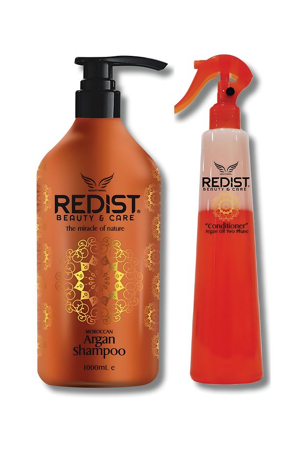 Argan Yağlı Saç Bakım Şampuanı 1000 Ml+ Argan Yağlı Fön Suyu 400 Ml - 1
