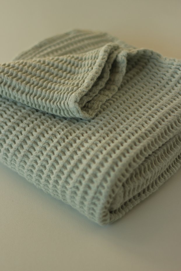 Waffle Baby & Kids Blanket - 100% Organic Gots Certified Bamboo-Cotton Woven - 90X110 cm