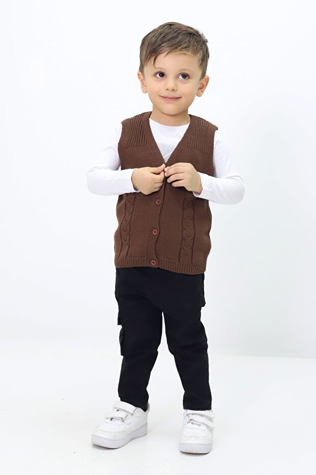 Baby Buttoned Knitwear Cardigan & Vest