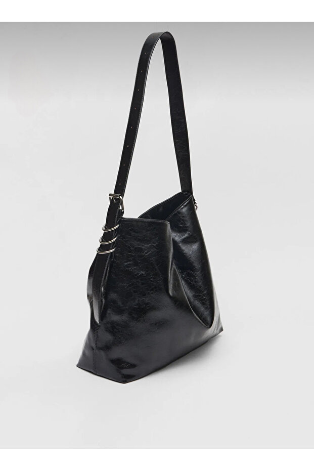 Faux Leather Bucket Patterned Bag 03687601