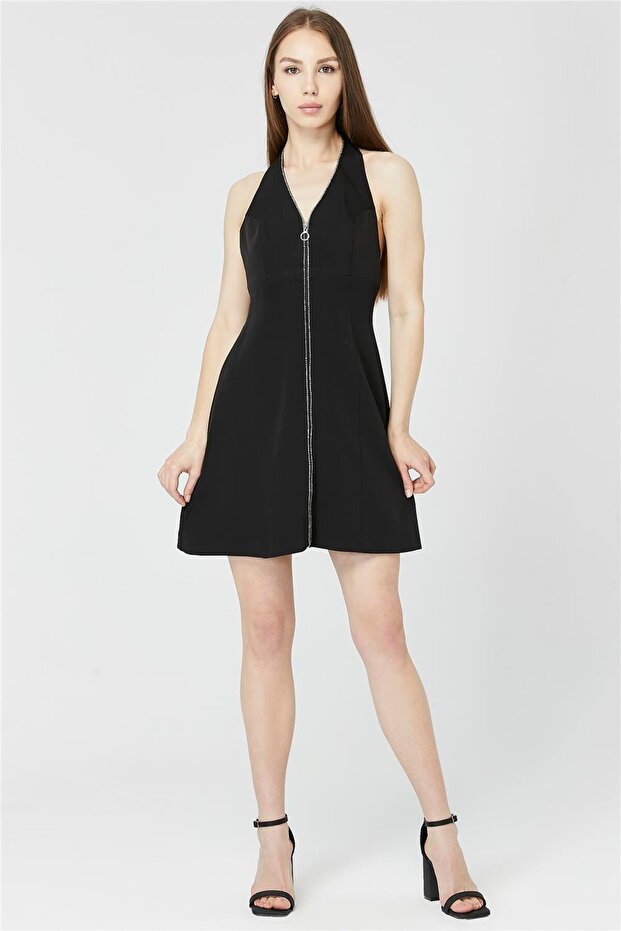 Taş Şeritli Elbise - 1