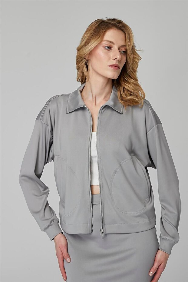 Fermuarlı Yaka Sweat - 3